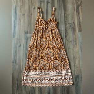 Knox Rose Orange Patterned Sleeveless Dress